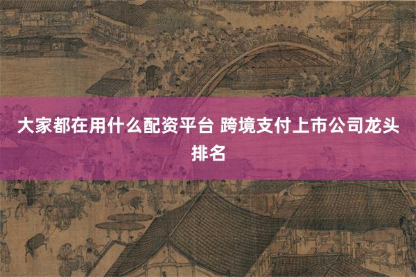 大家都在用什么配资平台 跨境支付上市公司龙头排名